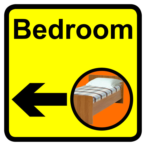 BEDROOM DEMENTIA SIGN ARROW LEFT