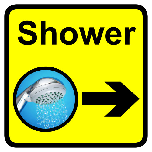 SHOWER DEMENTIA SIGN ARROW RIGHT