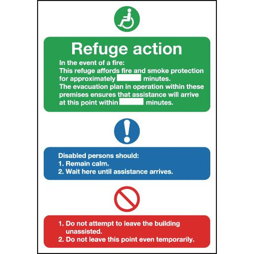300X250MM REFUGE ACTION POINT NOTICE - RIGID