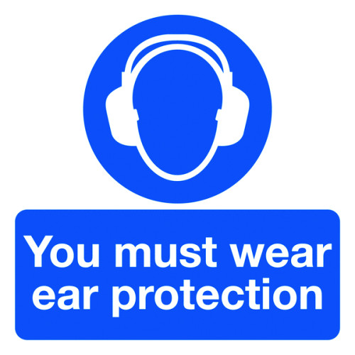 YOU MUST WEAR EAR PROTECTION - LABELS (PK/10)