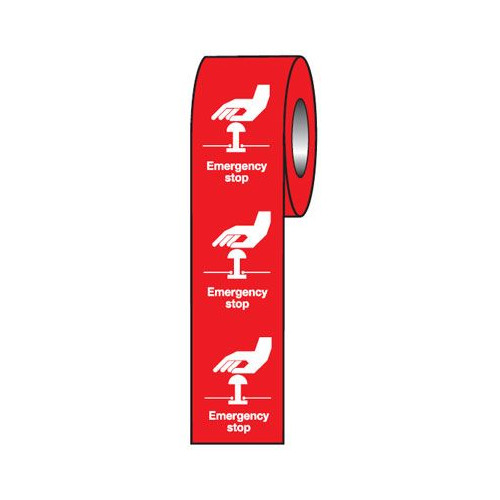 EMERGENCY STOP (RED) - LABELS (ROLL/250)