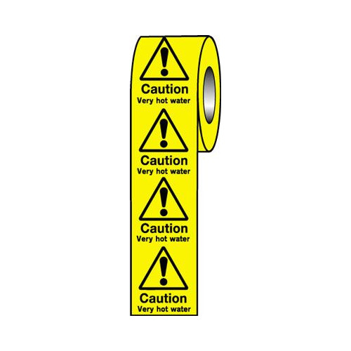 CAUTION VERY HOT WATER - LABELS (ROLL/250)