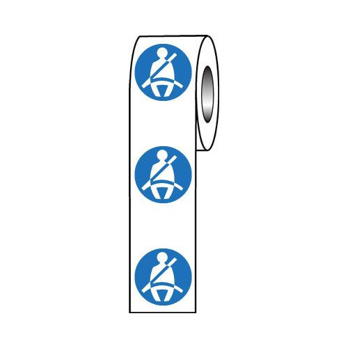 WEAR SEATBELT SYMBOL - LABELS (ROLL/250)