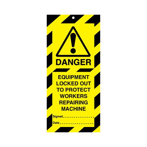50X110MM EQUIPMENT LOCKED OUT TO PROTECT WORKERS LOCKOUT TAGS