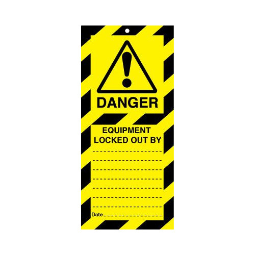 50X110MM DANGER EQUIPMENT LOCKED OUR BY LOCKOUT TAGS