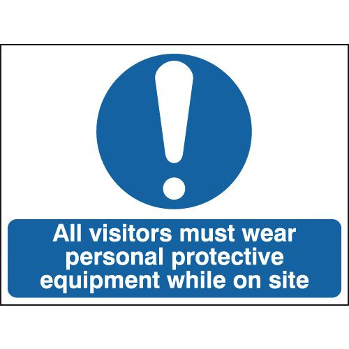 300X500MM ALL VISITORS MUST WEAR PERSONAL PROTECTIVE EQUIPMENT WHILE ON SITE - RIGID