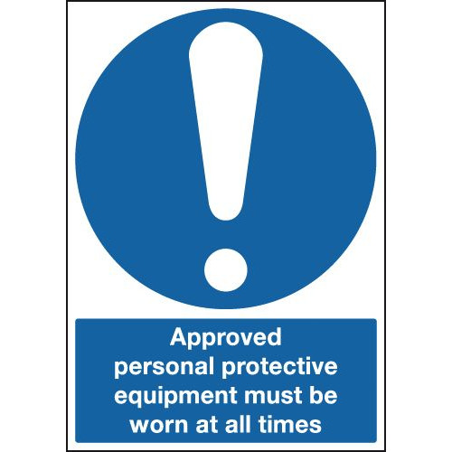 210X148MM APPROVED PERSONAL PROTECTIVE EQUIPMENT MUST BE WORN AT ALL TIMES - RIGID