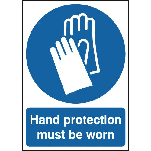 210X148MM HAND PROTECTION MUST BE WORN - RIGID