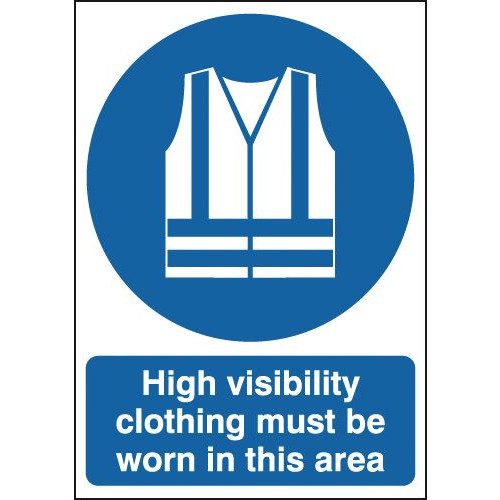 210X148MM HIGH VISIBILITY CLOTHING MUST BE WORN IN THIS AREA - RIGID