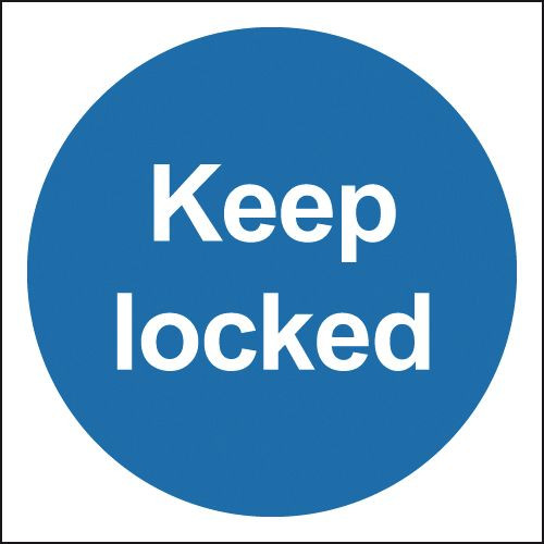 100X100MM KEEP LOCKED - SELF ADHESIVE