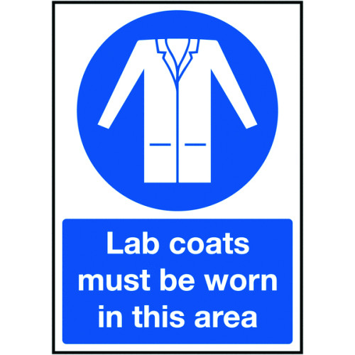 210X148MM LAB COATS MUST BE WORN IN THIS AREA - RIGID