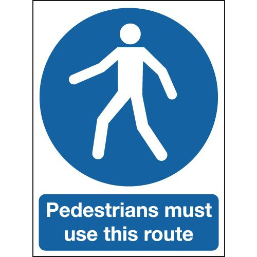 PEDESTRIANS MUST USE THISROUTE - ALUMINIUM