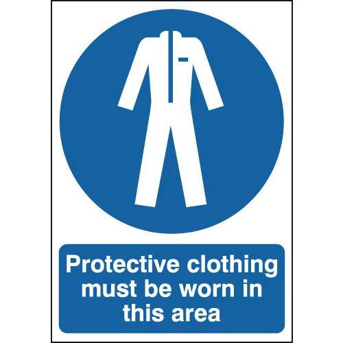 210X148MM PROTECTIVE CLOTHING MUST BE WORN IN THIS AREA - RIGID