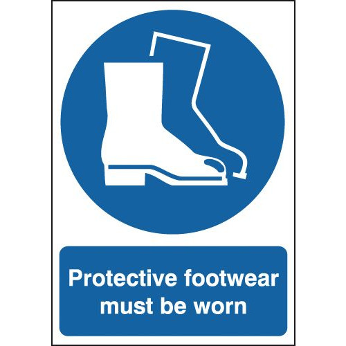 210X148MM PROTECTIVE FOOTWEAR MUST BE WORN - RIGID
