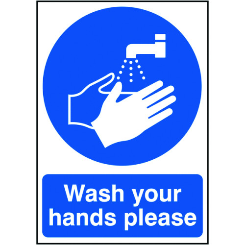 297X210MM WASH YOUR HANDS PLEASE - RIGID