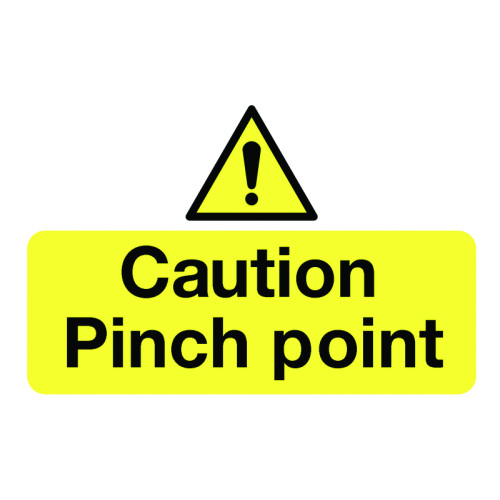 58X90MM CAUTION PINCH POINT - PK OF 6