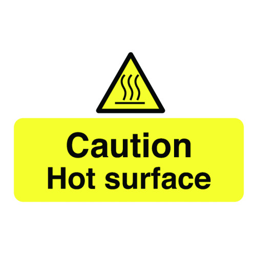 58X90MM CAUTION HOT SURFACE - PK OF 6