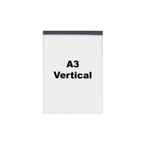 INDUSTRIAL STRENGTH CLEAR POCKET - MAGNETIC - H.436 X W.316MM - A3 VERTICAL - PACK OF 10