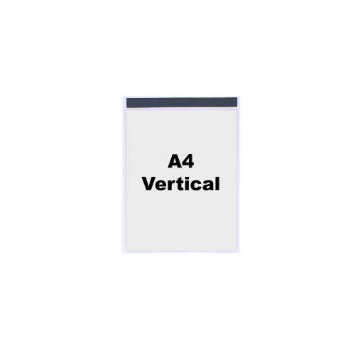 INDUSTRIAL STRENGTH CLEAR POCKET - MAGNETIC - H.220 X W.310MM - A4 VERTICAL - PACK OF 10