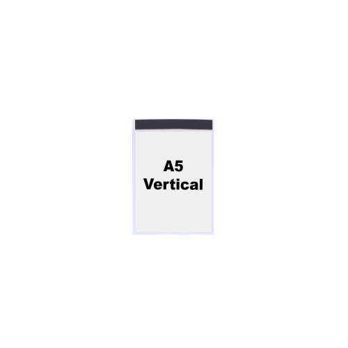 INDUSTRIAL STRENGTH CLEAR POCKET - MAGNETIC - H.160 X W.215MM - A5 VERTICAL - PACK OF 10