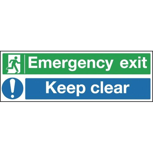 150X300MM EMERGENCY EXIT KEEP CLEAR - RIGID