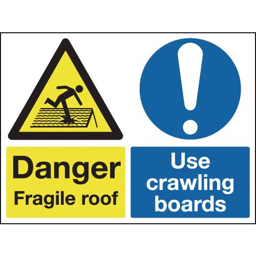 450X600MM DANGER FROAGILE ROOF USE CRAWLING BOARDS - RIGID