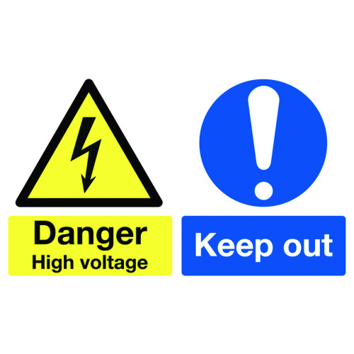 150X300MM DANGER HIGH VOLTAGE - RIGID