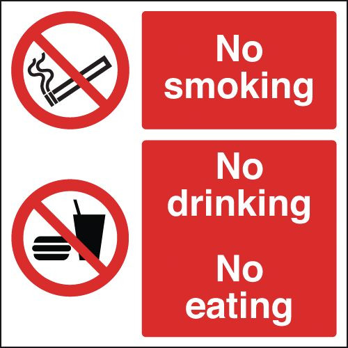 300X300MM NO SMOKING NO DRINKING NO EATING - RIGID
