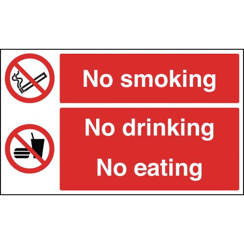 150X300MM NO SMOKING NO DRINKING NO EATING - RIGID