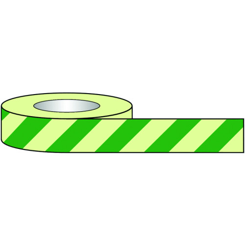 40MMX10M GREEN & GLOW CHEVRON PHOTOLUMINESCENT TAPE