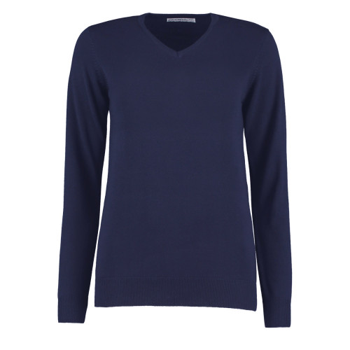 KUSTOM KIT KK353 LADIES ARUNDEL V-NECK SWEATER - NAVY - 14/L