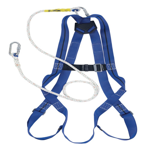 RESTRAINT KIT - 1 POINT FULL BODY HARNESS + ROPE LANYARD 2M