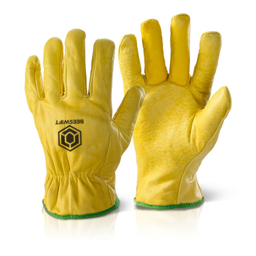 DRIVERS LEATHER CUT LEVEL 1 GLOVE-YELLOW-M/8