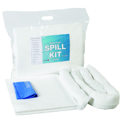 OIL & FUEL SPILL KIT IN SEALED BREAK PACK (20 LITRE)