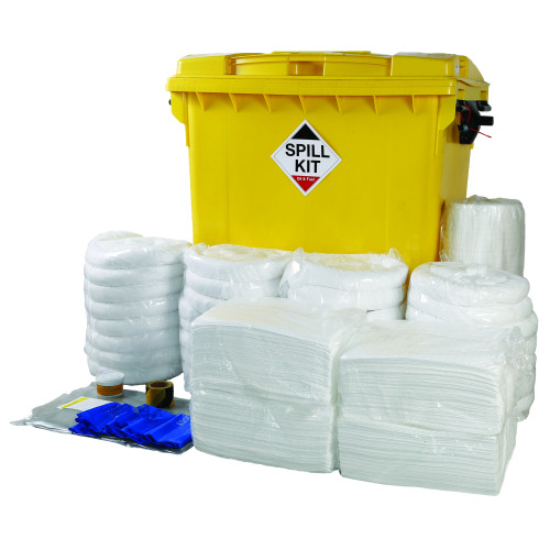 OIL & FUEL SPILL KIT - WHEELED BIN (800 LITRE)