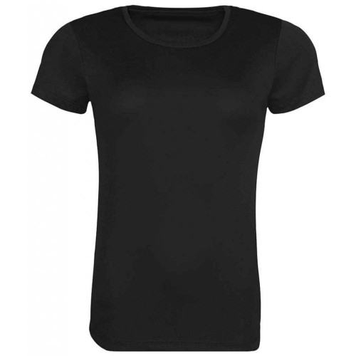 LADIES COOL RECYCLED POLYESTER T-SHIRT - BLACK - 10/S