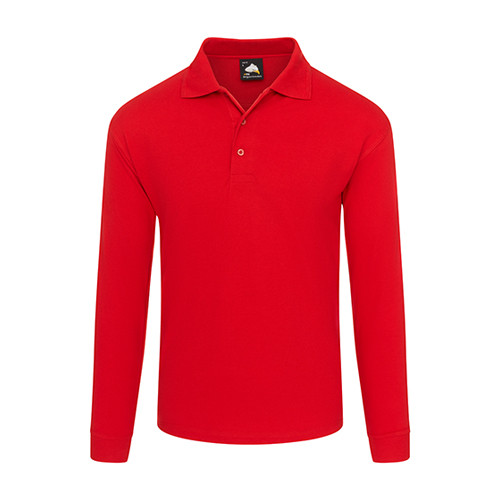 PREMIUM LONG SLEEVE POLO SHIRT - RED - L