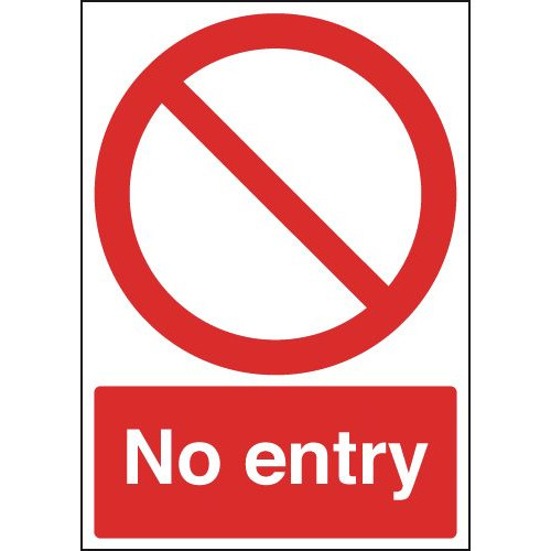 210X148MM NO ENTRY (CIRCULAR & DIAGNOAL SYMBOL) - RIGID
