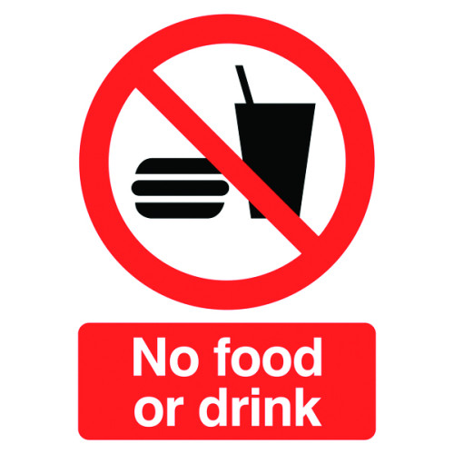 210X148MM NO FOOD OR DRINK - RIGID