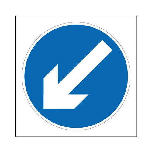 DIAGONAL ARROW DOWN LEFT - STANCHION SIGN