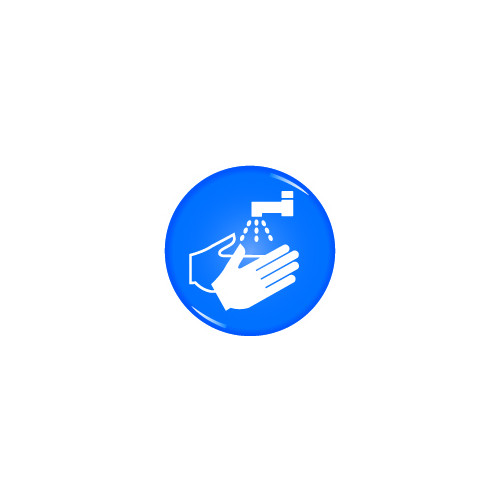 WASH YOUR HANDS SYMBOL DOMED ACRYLIC SIGN