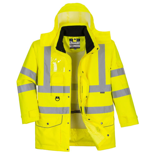 HI-VIS 7-IN-1 STORMCOAT - YELLOW - XS