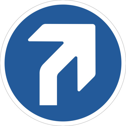 280MM DIA RIGHT ARROW BLUE ANTI-SLIP FLOOR SIGN