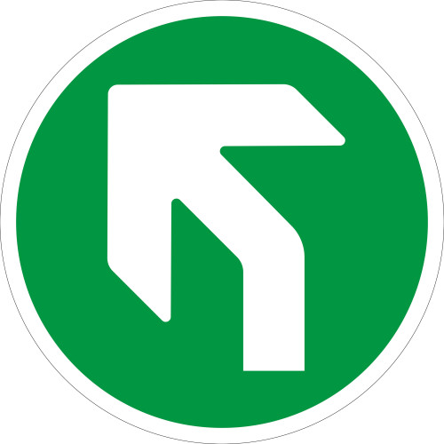 280MM DIA LEFT ARROW GREEN ANTI-SLIP FLOOR SIGN