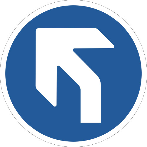 280MM DIA LEFT ARROW BLUE ANTI-SLIP FLOOR SIGN