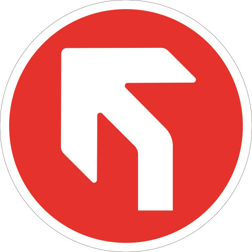 280MM DIA LEFT ARROW RED ANTI-SLIP FLOOR SIGN