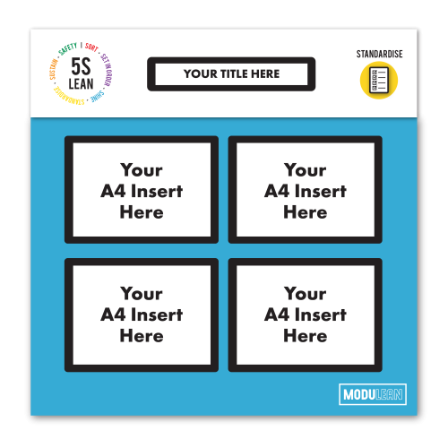 MODULEAN - NOTICE BOARD - 4 FRAMES - BLUE