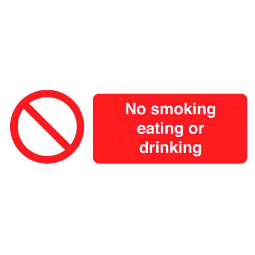 NO SMOKING EATING OR DRINKING - LABELS (PK/6)