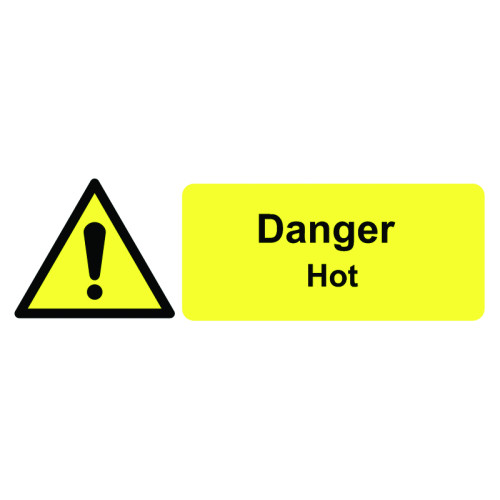 50X150MM DANGER HOT - PK OF 6