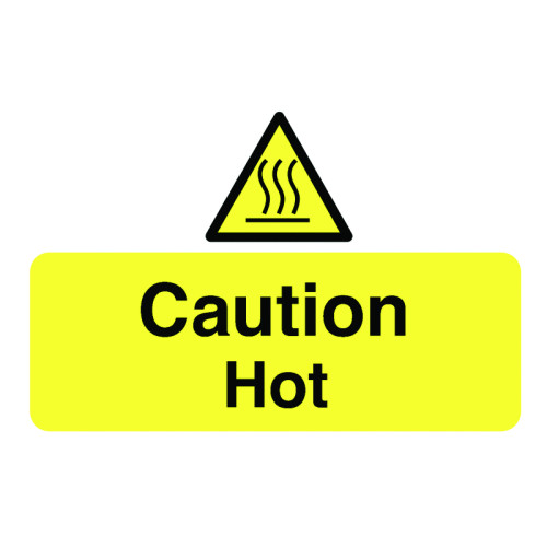 58X90MM CAUTION HOT - PK OF 6